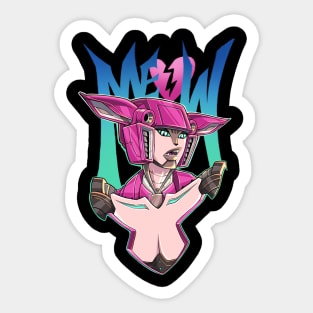 MEOW: Robot Cat Girl Sticker